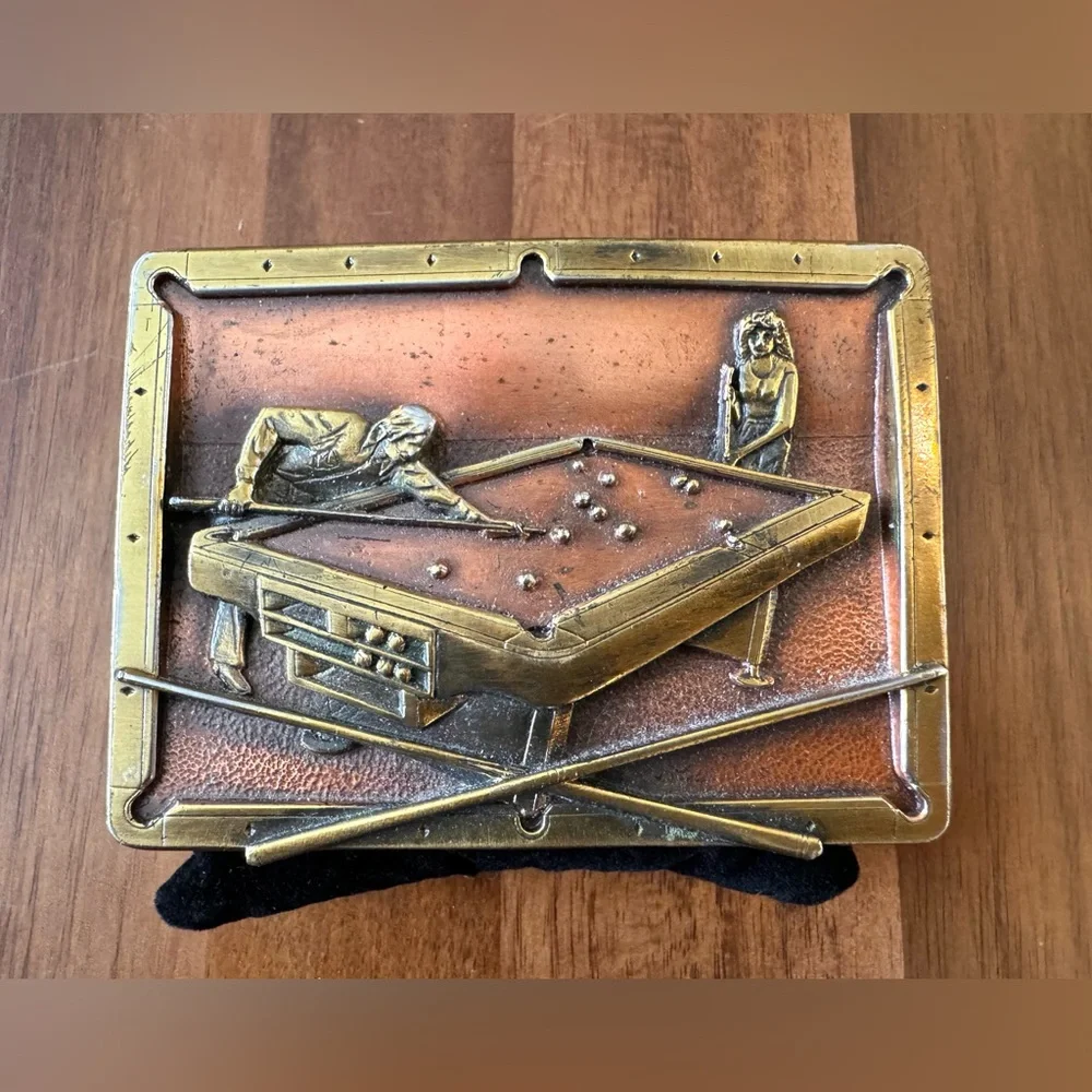 Vintage Bergamot Brassworks Pool Table Buckle